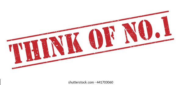 think of no.1 vector stamp on white background