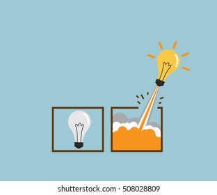 think out of box, creative idea concept vector illustration