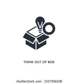 think out of box icon. simple element illustration. isolated trendy filled think out of box icon on white background. can be used for web, mobile, ui.