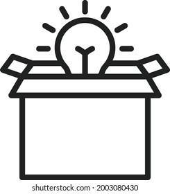 Piensa en la imagen vectorial de icono de Box. También se puede utilizar para Business Startup. Adecuado para aplicaciones móviles, aplicaciones web y medios impresos.