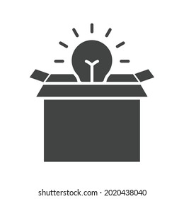 Piensa en la imagen vectorial de icono de Box. También se puede utilizar para Business Startup. Adecuado para aplicaciones móviles, aplicaciones web y medios impresos.