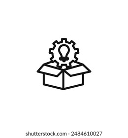 Think out of box idea icon logo sign vector outline