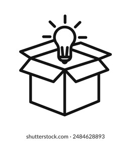 Think out of box idea icon Black line art vector