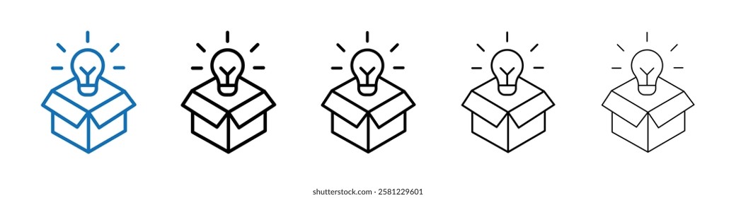 Think out of box idea icon Outline vector logo for web ui