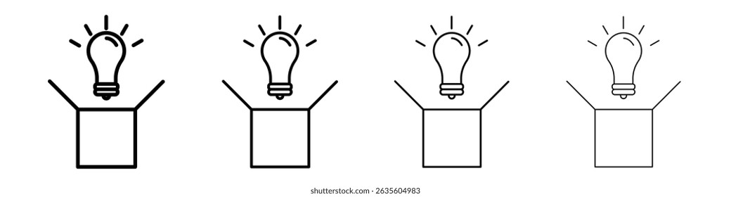 Think out of box idea icon Flat illustration sign