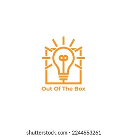think out of the box idea light bulb vector 