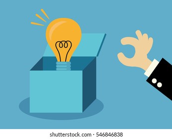 Think out of the box or thinking outside the box concept. vector illustration.