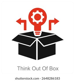 Think Out Of Box vector icon concept design