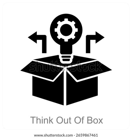 Think Out Of Box vector icon concept design