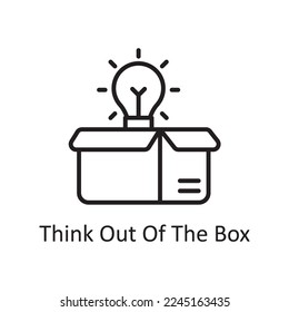 Think Out Of The Box Vector Outline Icon Design illustration. Design and Development Symbol on White background EPS 10 File