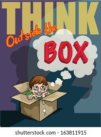 think out side the box, poster