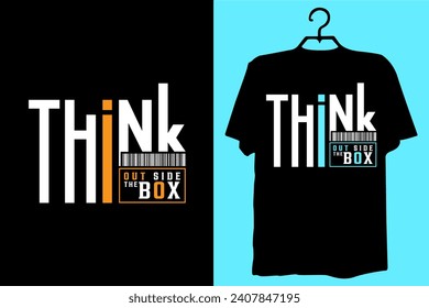 Think out side the box vector typography tshirt design, quote, hiphop, balaclava, merchandise, awesome, slogan