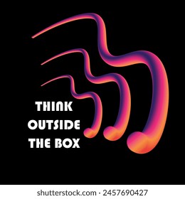 think outside the box 3d graphic print , Abstract fashion drawing and creative design for t-shirts, mugs, graphic tee, sweatshirt, cases, etc. Illustration in modern style for clothes.