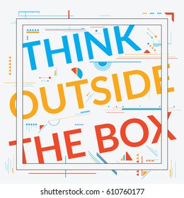 Think Outside The Box Art Vector illustration