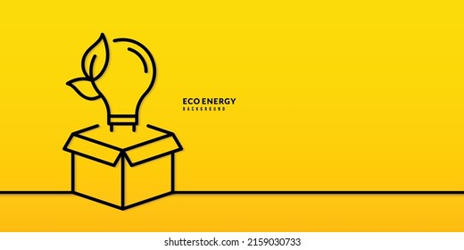 Think outside the box background, Pollution and environment protection concept, Light bulb green energy electricity usage