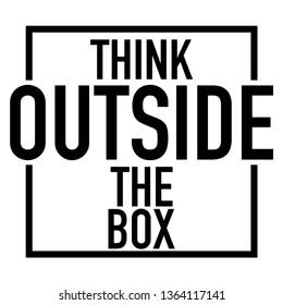 think outside the box black and white vector