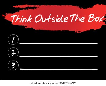 Think Outside The Box Blank List, vector concept