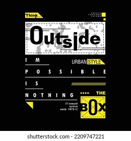 think outside the box, cool and stylish typography slogan. abstract illustration vector for print tee shirt, poster, wall murals and other uses