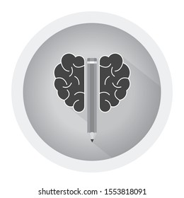 Think outside the box flat design. Black and white icon