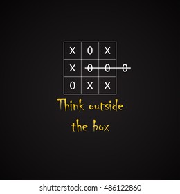 Think outside the box - funny inscription template