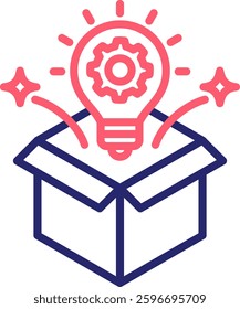 Think Outside The Box Icon Color Vector Illustration