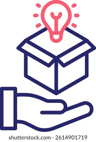 Think Outside The Box Icon Color Vector Illustration