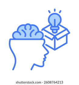Think Outside The Box Icon Element for Design