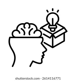 Think Outside The Box Icon Element for Design