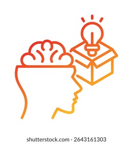 Think Outside The Box Icon Element for Design