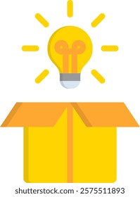 Think Outside The Box Icon Flat Vector Illustration