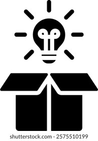 Think Outside The Box Icon Glyph Vector Illustration