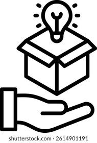 Think Outside The Box Icon Line Vector Illustration
