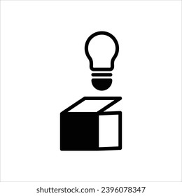 Icono de Pensar fuera de la caja con vector de fondo blanco