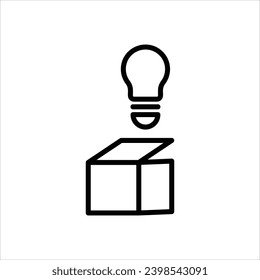Icono de Pensar fuera de la caja con vector de fondo blanco