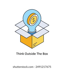 Think Outside the Box Isometric style icon. Symbol on White background EPS 10 File