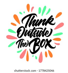 think outside the box lettering design for poster,banner,social media. inspiration quotes. typography design