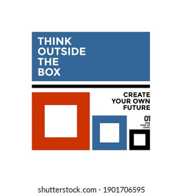 Denken Sie an die Box, moderne und stilvolle Motivationsziffern Typografie-Slogan. Abstrakter Design-Vektor für Print-T-Shirt, Typografie, Poster und andere Zwecke. Globale Armbanduhren.