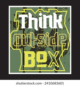 Think outside box motivational and inspirational quotes lettering typography t shirt design