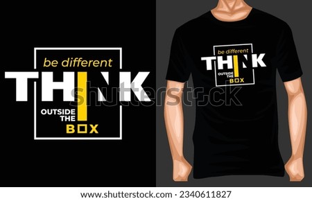 think outside the box motivational typography shirt design editable template
