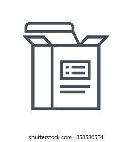 Think outside the box, package icon suitable for info graphics, websites and print media. Colorful vector, flat icon, clip art.