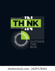 Think outside the box, push yourself, modern and stylish motivational quotes typography slogan. Colorful abstract illustration design vector print tee shirt, apparels, typography, poster and other