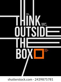 Think outside the box, push yourself, modern and stylish motivational quotes typography slogan. Colorful abstract illustration design vector print tee shirt, apparels, typography, poster and other