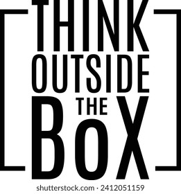 Think outside the box quote, Vinyl Sticker branding, Wall Branding, Office Wall, Wall Decor, Motivation Quote, Office Wall Decal