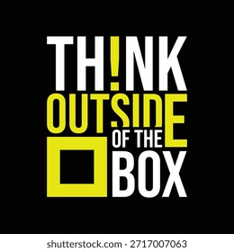 Think Outside the Box Typography Poster – Bold Creative Motivation Quote Design