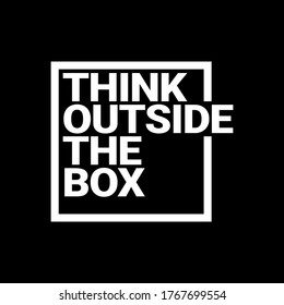 think outside the box typography quotes vector