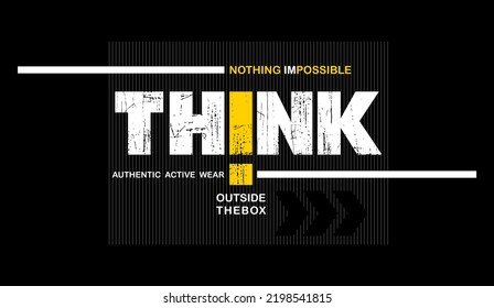 think outside the box  typography t-shirt design vector
