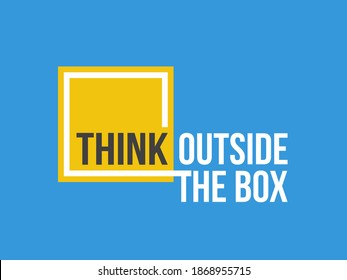 think outside the box, vector illustration concept in flat style