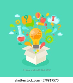Think outside the box, vector illustration.