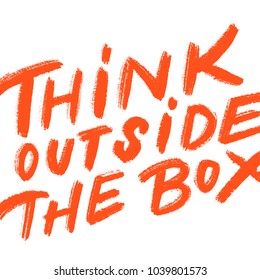 Think outside the box. Vector lettering.