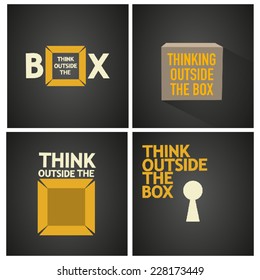 think outside the box vector poster